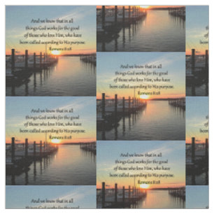 ROMANS 8:28 SUNSET PHOTO DESIGN FABRIC