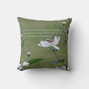 Romans 8:28 throw pillow
