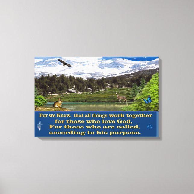 Romans 8:28 wrapped canvas poster (Front)