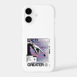 Romans 8:31 Cyberpunk Hand Of God Glitch Art