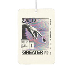 Romans 8:31 Cyberpunk Hand Of God Glitch Art Air Freshener