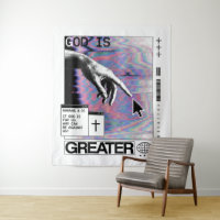 Romans 8:31 Cyberpunk Hand Of God Glitch Art