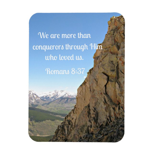 Romans 8:37 We are more than conquerors  Magnet (Vertical)
