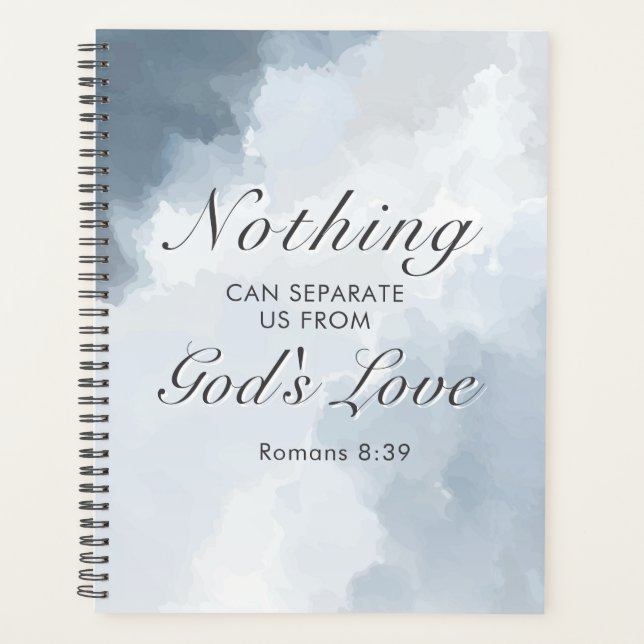 Romans 8:39 God's Love Bible Verse Christian Planner (Front)
