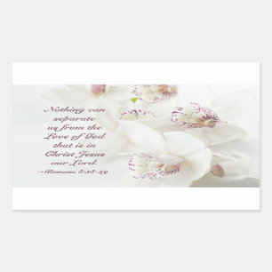 Romans 8:39 Love of God Bible White Orchids Sticker