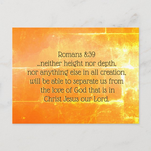 Romans 8:39 The love of God in Christ Jesus, Bible Postcard (Front)