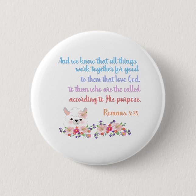 Romans 8 Bible Verse Design 2 Inch Round Button (Front)