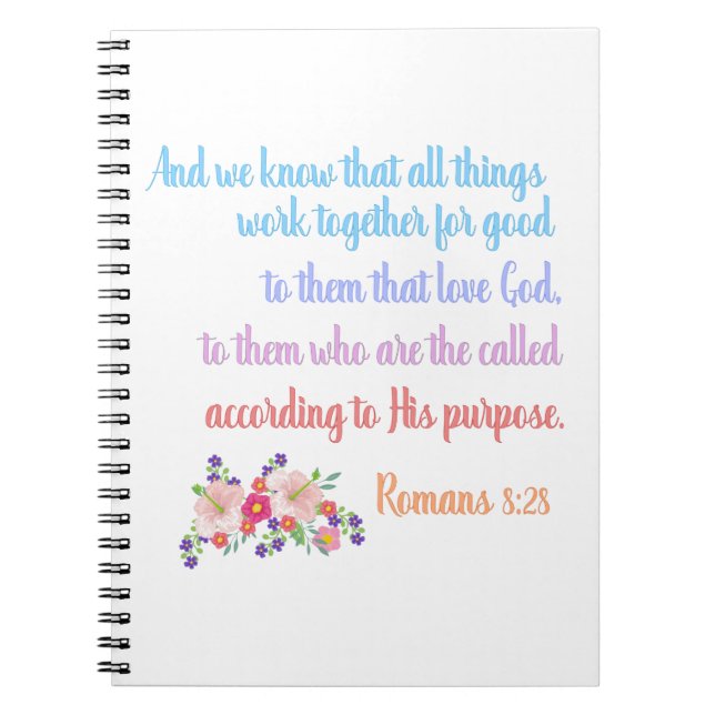 Romans 8 Bible Verse Design Notebook (Front)