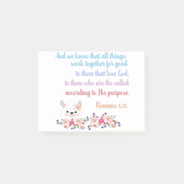 Romans 8 Bible Verse Design Post-it Notes (Front)