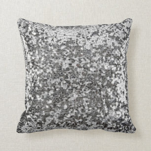 RomanSequinn Silver Throw Pillow