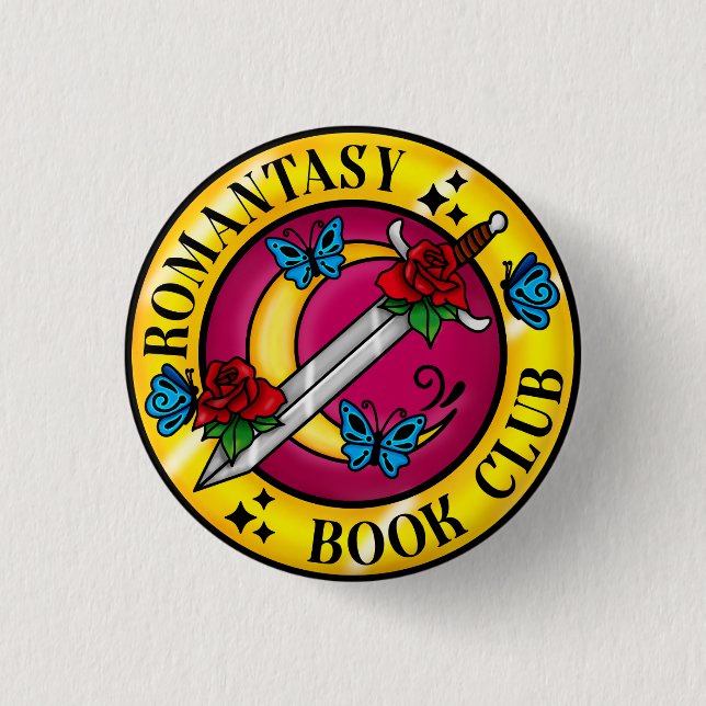 Romantasy Book Club Badge 1 Inch Round Button (Front)