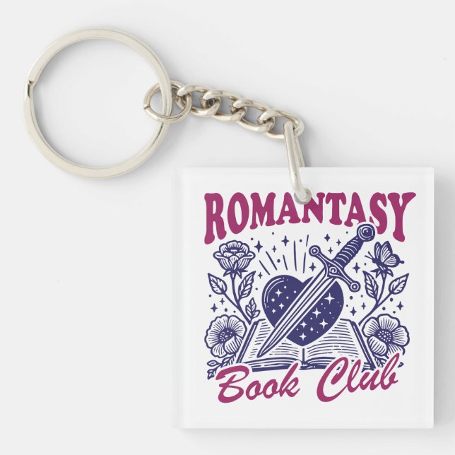 Romantasy book club  keychain (Front)