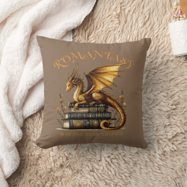Romantasy Dragon Books Just one more chapter Throw Pillow (Blanket)
