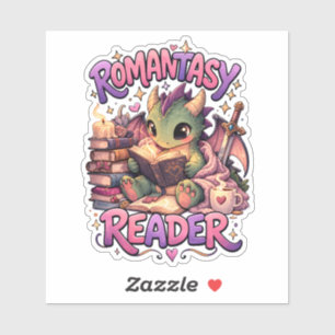 Romantasy Dragon Reader Custom-Cut Vinyl Sticker