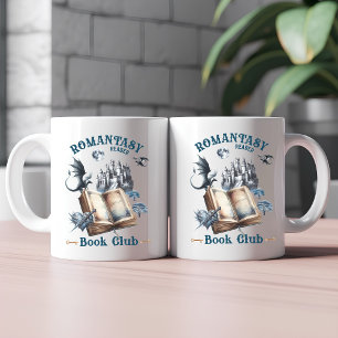 Romantasy Reader Dragon Book Club Castle Coffee Mug