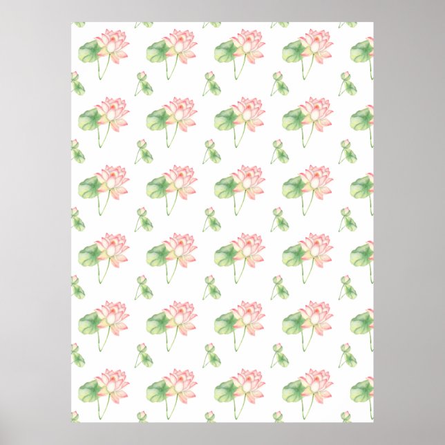Romantic Сute lotus flowers    Poster (Front)