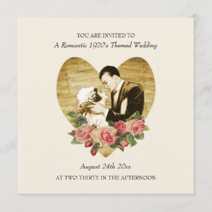 Romantic 1920's Themed Wedding Invitations
