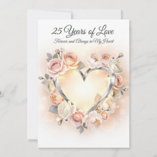 Romantic 25th Wedding Anniversary Card