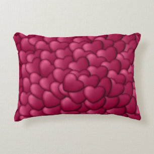 Romantic 3D Red Hearts Pattern-32322 Accent Pillow