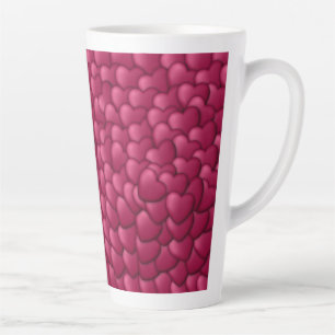 Romantic 3D Red Hearts Pattern-32322 Latte Mug