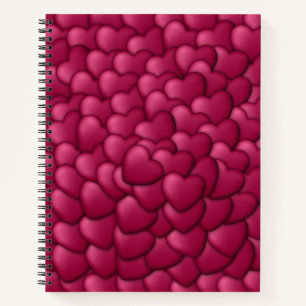 Romantic 3D Red Hearts Pattern-32322 Notebook