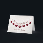 Romantic 60th Birthday Red Heart Bunting wife Card<br><div class="desc">A beautiful and romantic 60th birthday card for a husband to give his wife. The outside of the card has a string of rose red bunting hearts on a vintage lace background. The text reads, "To my wonderful wife, happy 60th birthday". The inside of the card can be customized to...</div>