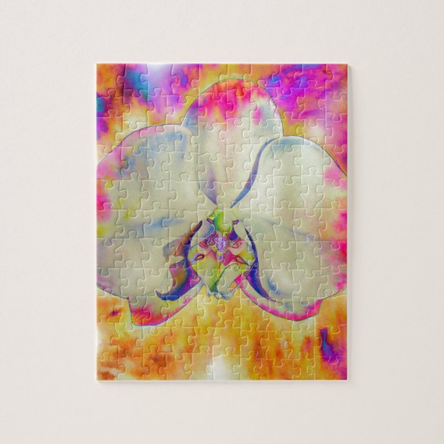 Romantic abstract orchid watercolor painting jigsaw puzzle (Vertical)