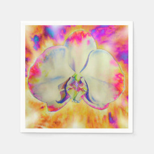 Romantic abstract orchid watercolor painting napkin