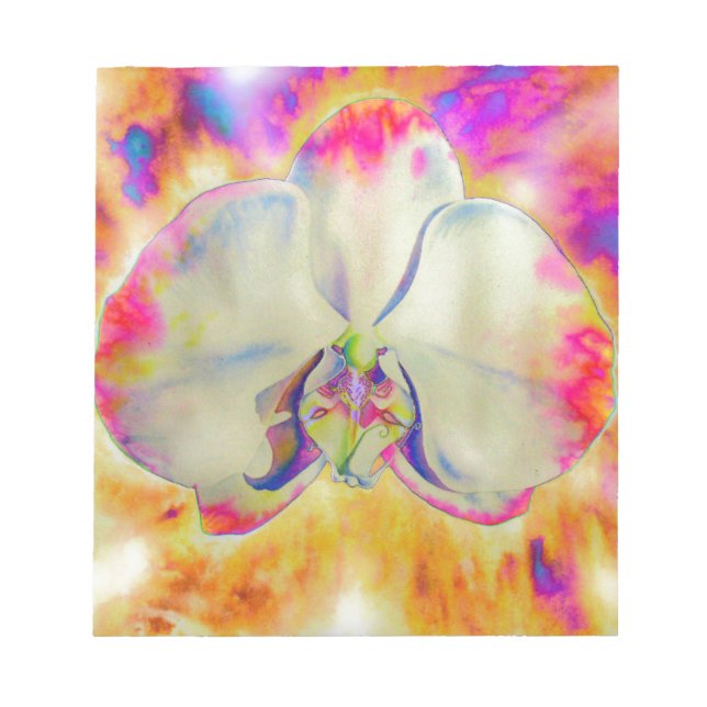 Romantic abstract orchid watercolor painting notepad (Front)