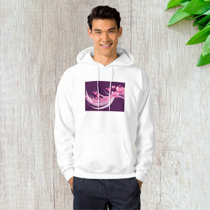 Romantic Abstract Pink Hearts Design On Purple Hoodie
