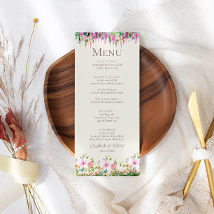 Romantic Acacia and Wildflowers Wedding Menu