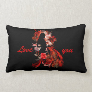 Romantic adult valentines day lumbar pillow