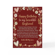 Romantic Adventure Boyfriend Birthday Card Red