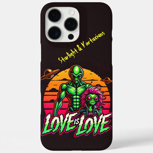 Romantic Aliens Under Cosmic Sunset Case-Mate iPhone Case (Back)