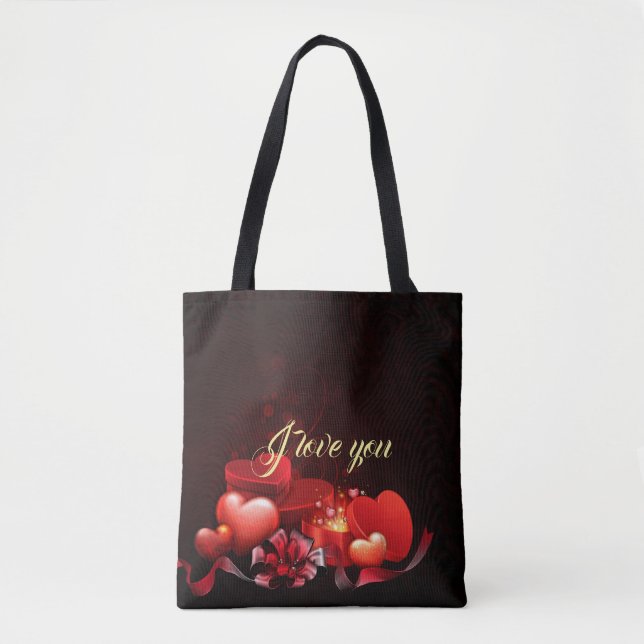 Romantic All-Over-Print Tote Bag, Medium Bag (Front)