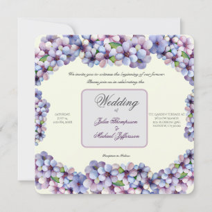 Romantic and Poetic Pastel Lilac Watercolor Invitation