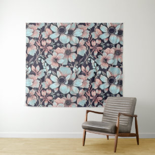Romantic anemones pattern design 1 tapestry