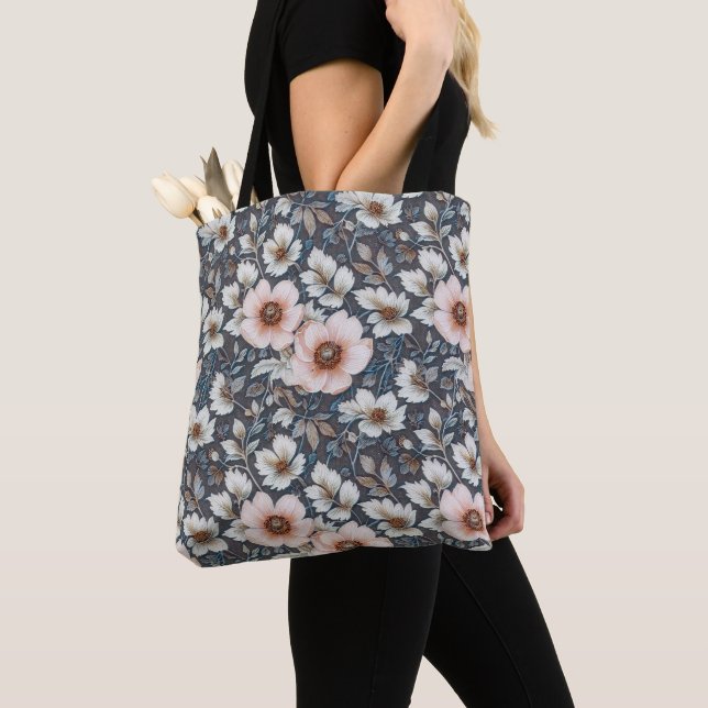 Romantic anemones pattern design 2 tote bag (Close Up)