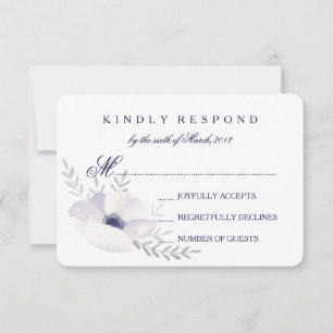 Romantic Anemones RSVP Card