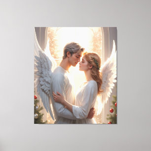 Romantic Angel Couple Painting Canvas Print