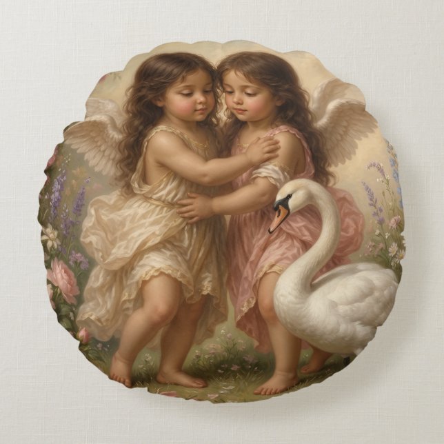 romantic angel throw pillow || nursery decor  (Front)