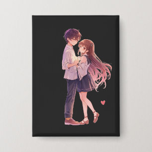 Romantic Anime Couple - Cute Aesthetic Lovers Art 