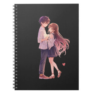 Romantic Anime Couple - Cute Aesthetic Lovers Art  Notebook