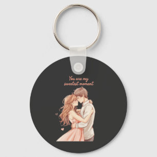Romantic Anime Couple - Sweet Valentine Moment Keychain