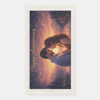 Romantic Anniversary Couple Sunset Napkin