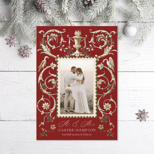 Romantic Antique Embellishment Holiday Marriage Card
