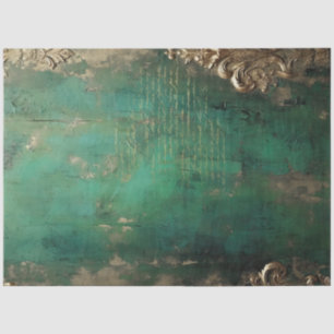 Romantic Antique Emerald and Gold Design Series 17 Tissue Paper