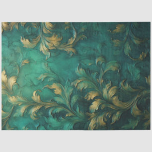Romantic Antique Emerald and Gold Design Series 20 Tissue Paper