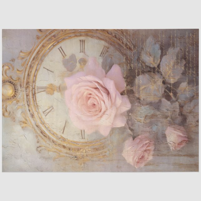 Romantic Antique Pink and Gold Design Series 18 Tissue Paper (Front)