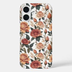 Romantic Antique Red Roses Cottagecore Floral iPhone 16 Case